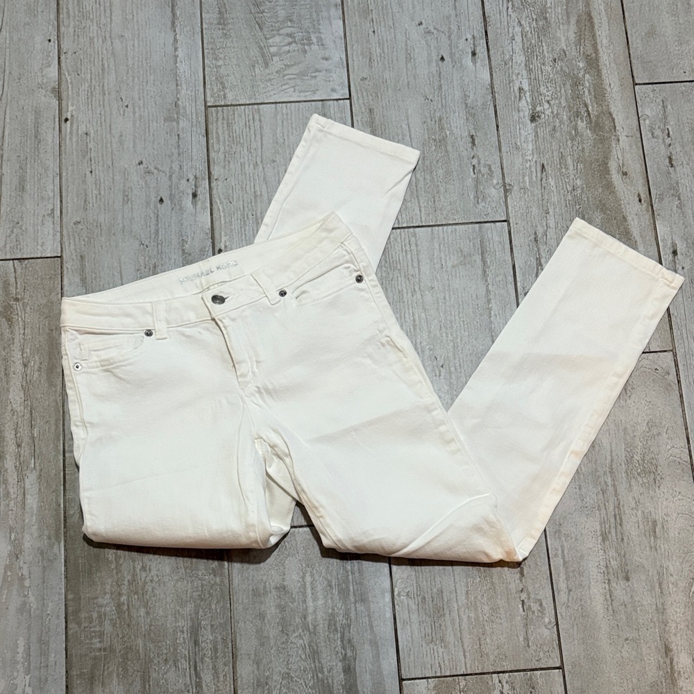 [Michael Kors] White Stretch Boot Cut Jeans - Size 4